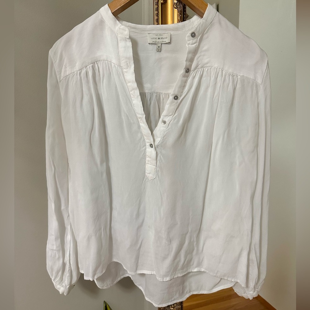 Lucky Brand White Long Sleeve Blouse